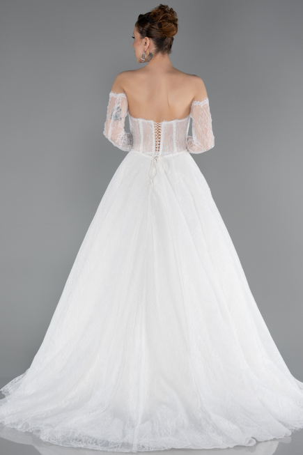 Long White Dantelle Wedding Dress ABG195