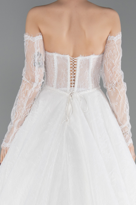 Long White Dantelle Wedding Dress ABG195