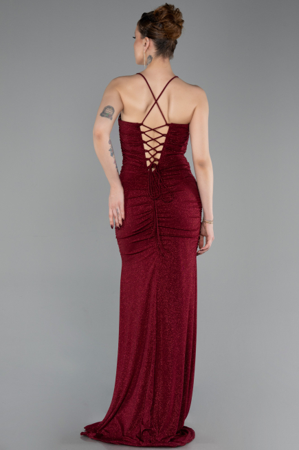 Long Burgundy Prom Gown ABU6115