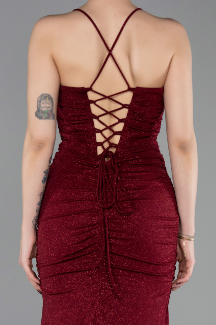 Long Burgundy Prom Gown ABU6115