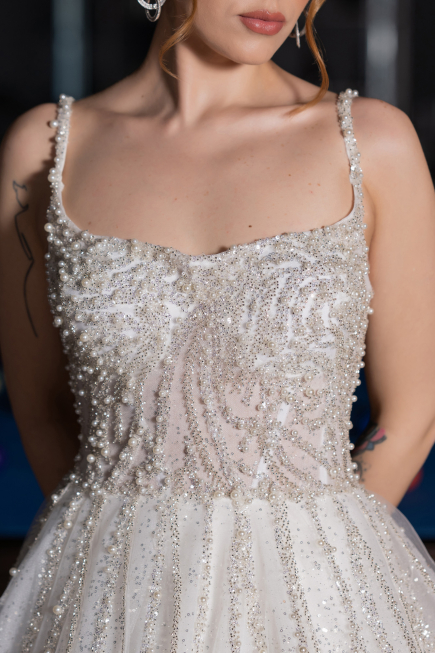 Long White Wedding Dress ABG191