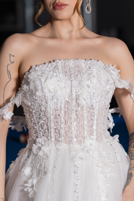 Long White Wedding Dress ABG192