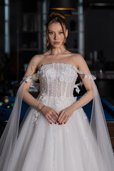 Long White Wedding Dress ABG192