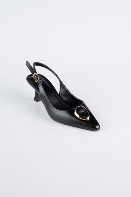 Black Leather Stiletto ABD2108