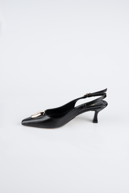 Black Leather Stiletto ABD2108