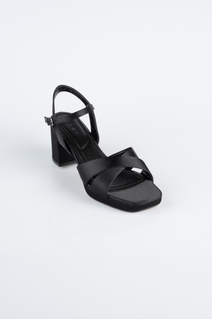 Black Satin Evening Shoe ABS2114