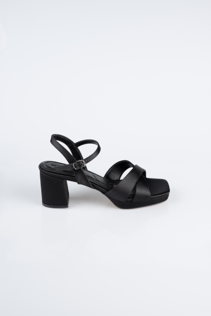Black Satin Evening Shoe ABS2114