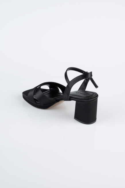 Black Satin Evening Shoe ABS2114