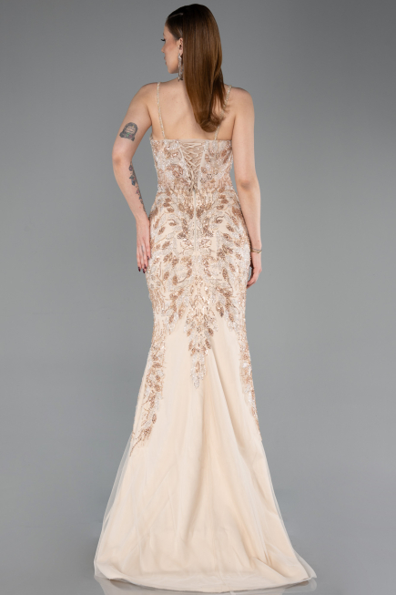 Long Gold Haute Couture Dress ABU6116