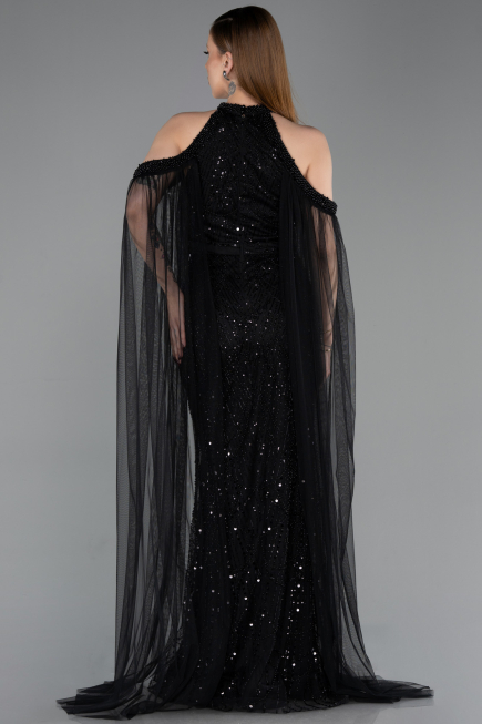 Long Black Beaded Evening Dress ABU6117