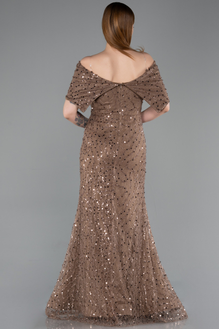 Long Brown Dantelle Prom Gown ABU6119
