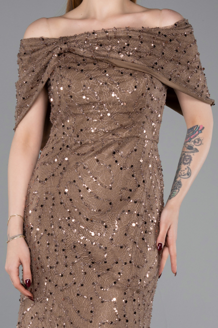 Long Brown Dantelle Prom Gown ABU6119