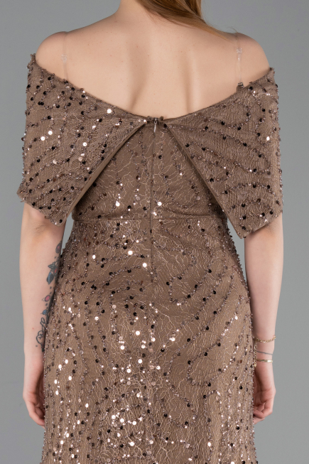 Long Brown Dantelle Prom Gown ABU6119