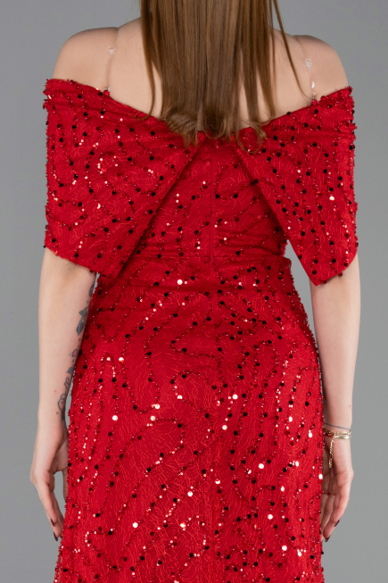 Long Red Dantelle Prom Gown ABU6119