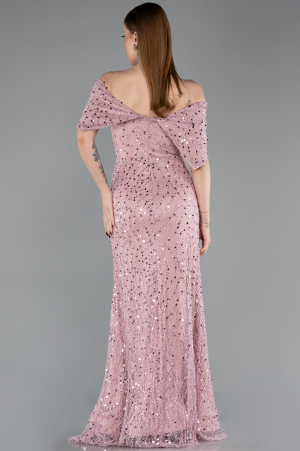 Long Powder Color Dantelle Prom Gown ABU6119