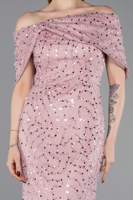 Long Powder Color Dantelle Prom Gown ABU6119
