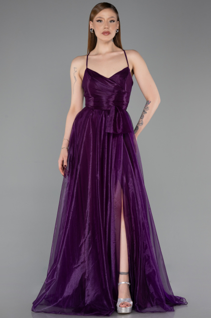 Long Purple Prom Gown ABU6123