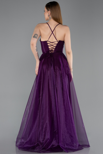 Long Purple Prom Gown ABU6123