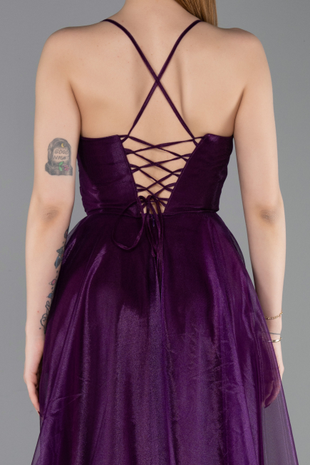 Long Purple Prom Gown ABU6123