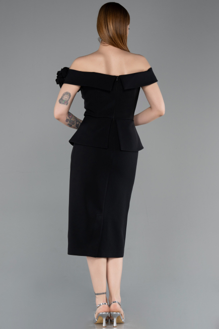 Midi Black Party Dress ABK2615