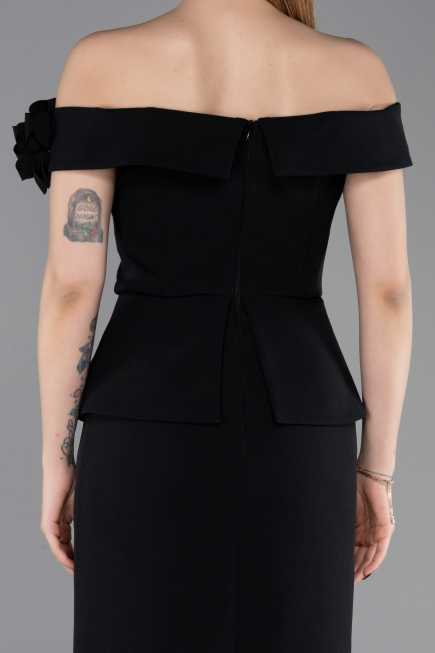 Midi Black Party Dress ABK2615