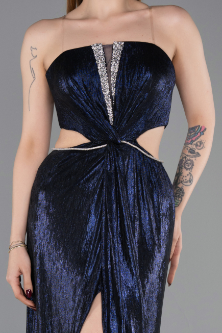 Long Navy Blue Prom Gown ABU6127