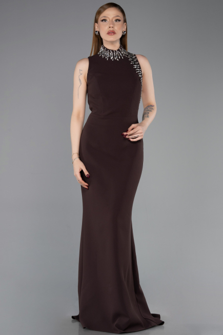 Long Brown Mermaid Evening Gown ABU6128