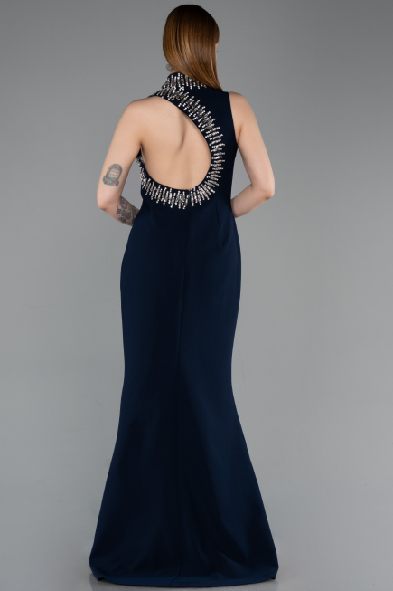 Long Navy Blue Mermaid Evening Gown ABU6128