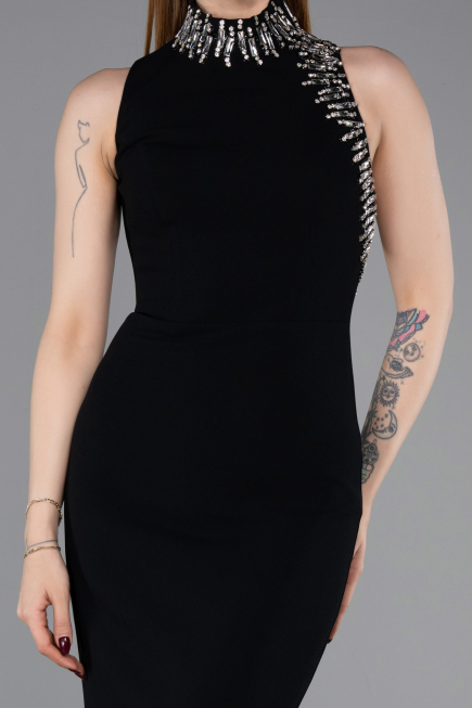 Long Black Mermaid Evening Gown ABU6128