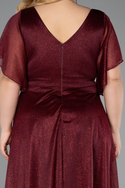 Midi Burgundy Plus Size Cocktail Dress ABK2622