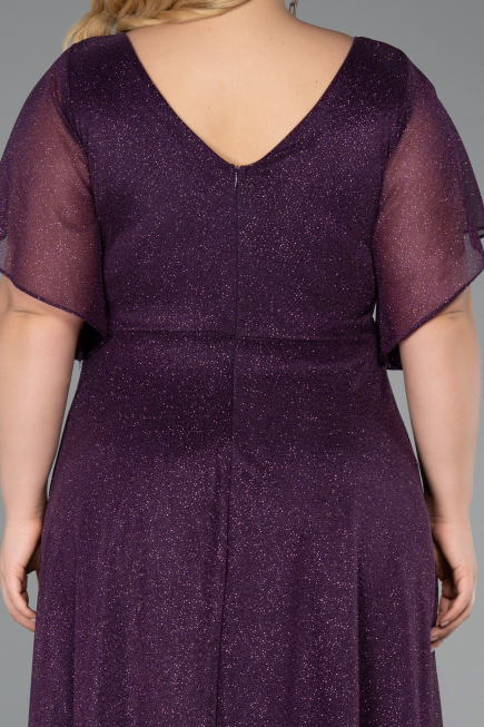Midi Purple Plus Size Cocktail Dress ABK2622