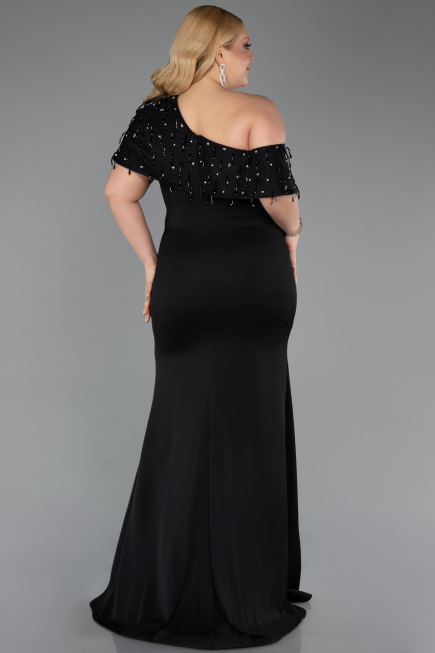 Long Black Plus Size Evening Dress ABU6121
