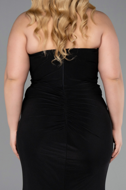 Long Black Plus Size Evening Gown ABU6097
