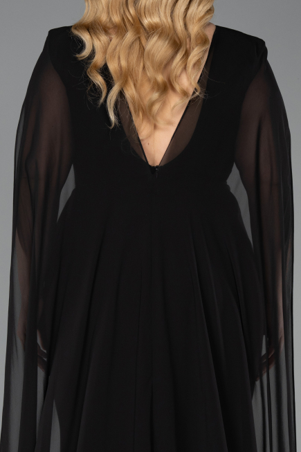Long Black Plus Size Evening Dress ABU5955