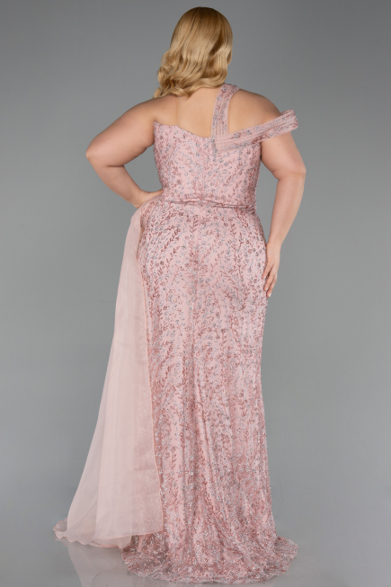 Long Powder Color Plus Size Evening Dress ABU5844