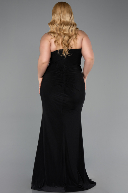 Long Black Plus Size Evening Gown ABU6097