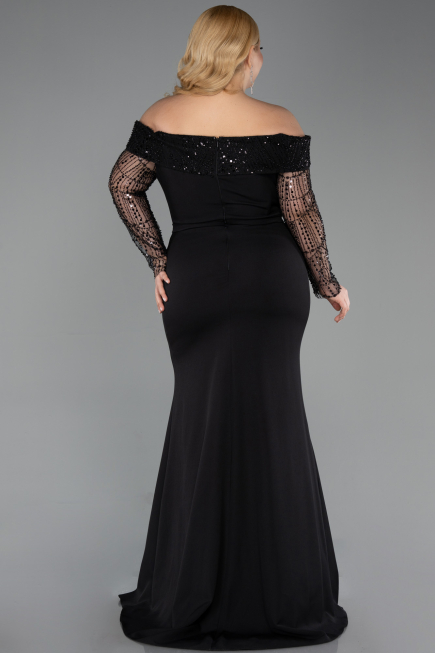 Long Black Formal Plus Size Dress ABU6103