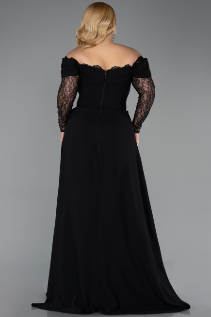 Long Black Plus Size Evening Dress ABU6135