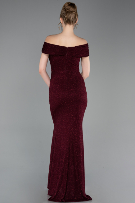 Long Burgundy Plus Size Evening Gown ABU5714