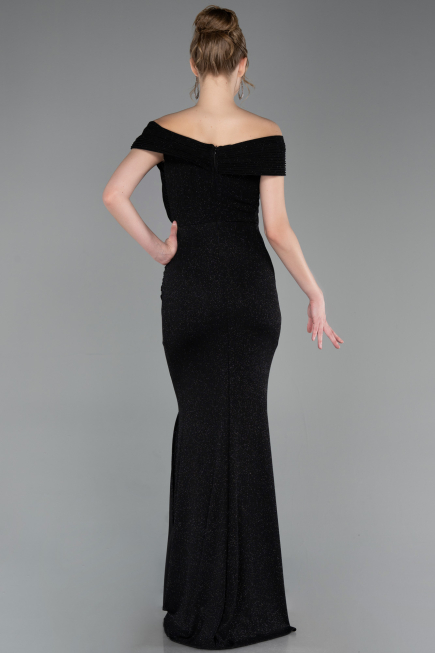 Long Black Plus Size Evening Gown ABU5714