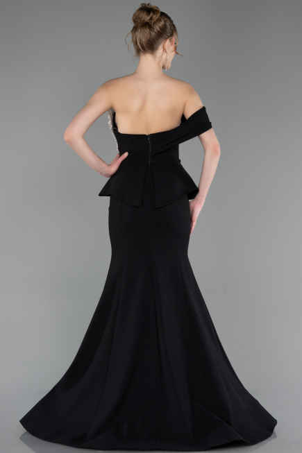 Long Black Mermaid Evening Gown ABU6153