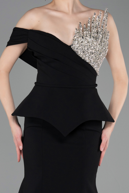 Long Black Mermaid Evening Gown ABU6153