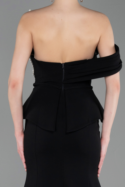 Long Black Mermaid Evening Gown ABU6153