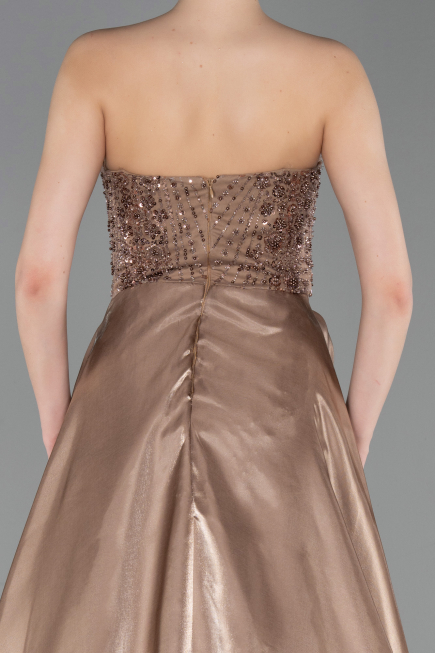 Long Cappuccino Beaded Evening Dress ABU6125