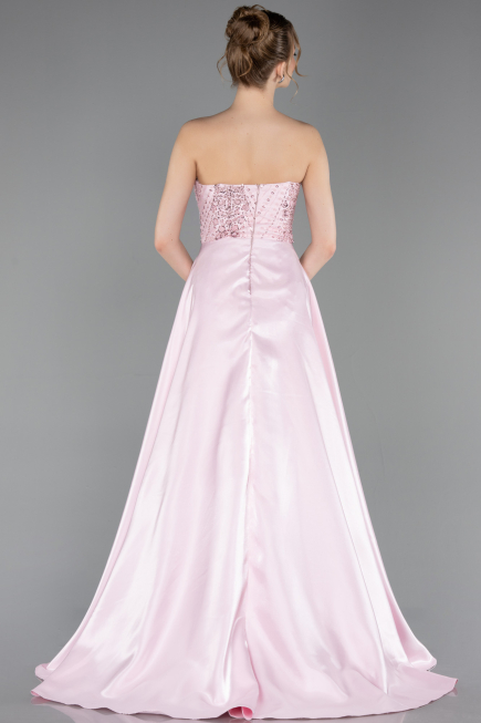 Long Powder Color Beaded Evening Dress ABU6125