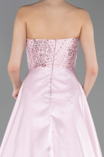 Long Powder Color Beaded Evening Dress ABU6125