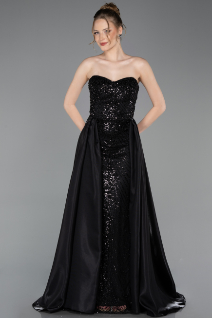 Long Black Beaded Evening Dress ABU6125