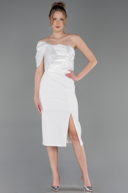 Midi White Cocktail Dress ABK2625