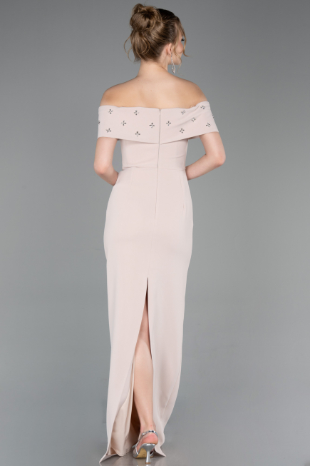 Long Beige Prom Gown ABU6161