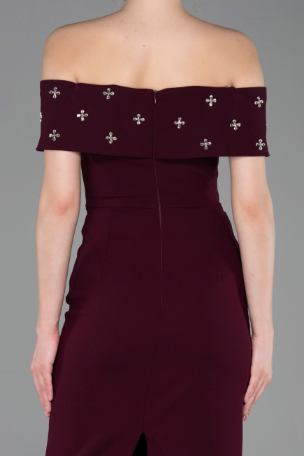 Long Dark Purple Prom Gown ABU6161